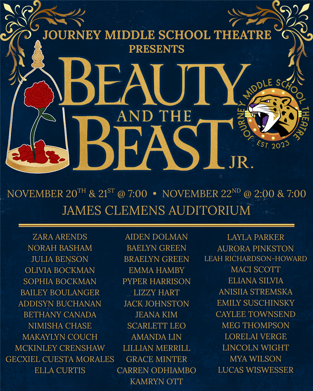 Poster for theatrical show beauty and the beast